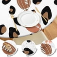 thumbnail image 4 of White Footballs with Leopard Spots Pattern Round Fitted Tablecloth with Elastic Edge,Dining Table Cover Waterproof,Outdoor Round Tablecloth for Camping,Dining,Indoor and Outdoor, 4 of 7