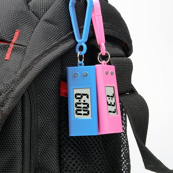 Naierhg Electronic Clock Silent LCD Digital Display Triangle Student Desktop Clock Keychain for Exam