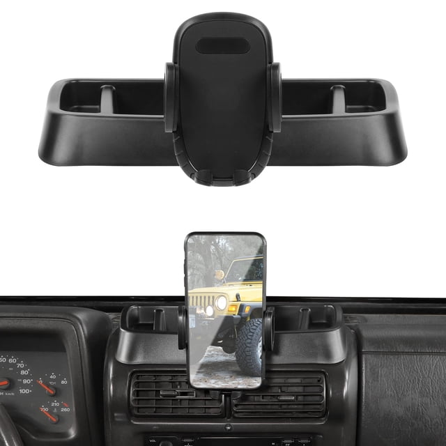 Soporte para teléfono JeCar TJ Dash Mount con almacenamiento Jeep Wrangler TJ