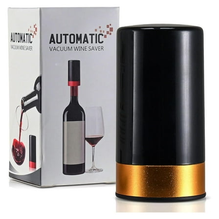 Automatic Vacuum Wine Saver - 2-in-1 Electric Wine Vacuum Stopper and Pump with Intelligent LED Display to Keep Wine Fresh