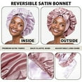 thumbnail image 3 of AWAYTR Women Satin Bonnet Silk Hair Reversible Bonnets Hair Wrap for Sleeping Cap with Tie Band, 3 of 12