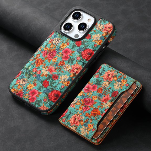 Retro 2 in 1 removable magnetic PU leather phone case for iPhone 16 pro max 15 plus 14 13 12/12pro card holder kickstand cover
