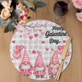 thumbnail image 3 of Galentine's Day Round 13 Inch Placemats Set of 2, Pink Gnomes Love Heart Grey Plaid HeatResistant Non Slip Place Mats for Dining Table, Wipeable Braided Kitchen Table Mats for Housewarming, 3 of 9