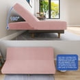 thumbnail image 3 of JIATER Armless Futon Cover Stretch Futon Slipcovers Machine Washable Furniture Protector with Elastic Bottom,Gray Rose, 3 of 7
