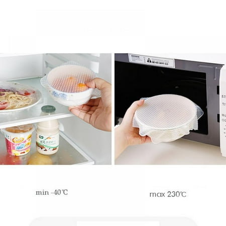 

4pcs Silicone Food Wraps Food Keeping Fresh Wrap Kitchen Tools Reusable Seal Cover