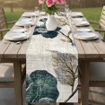 thumbnail image 6 of Table Runners 70 Inches Long Dress Scarves, Watercolor Flowers Farmhouse Coffee/Dining/Kitchen Table Decor, Holiday Table Runner, Green Floral Leaves Retro Rustic Beige 13x70 Inch, 6 of 9