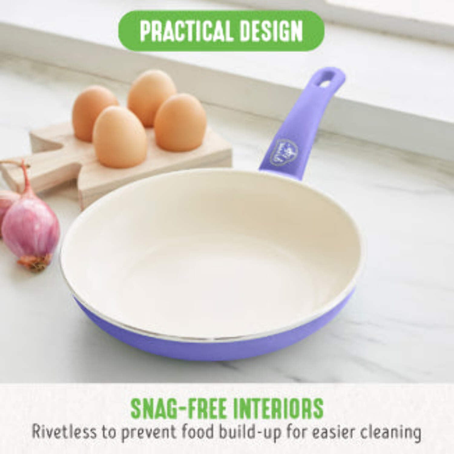 GreenLife 16 Piece Nonstick Cookware Set, Soft Grip Non-Toxic, Dishwasher Safe, Periwinkle