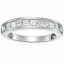 Vir Jewels 1 CTTW Princess Cut Diamond Wedding Band 14K White Gold Channel Set Size 7 Female Adult