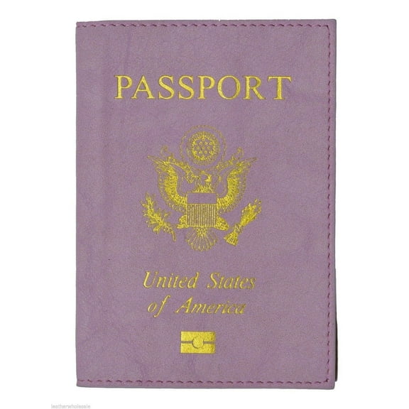 New Purple  USA Passport Cover Holder Wallet Travel Case