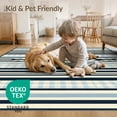thumbnail image 4 of ODIKA 4'x6' Washable Area Rug Layering Navy Cream Checkered Bands Interlocking Entryway Felpudo for Bedroom, Reading Nook, Pet Friendly & Non-Shedding, 4 of 7