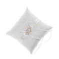 thumbnail image 1 of Billuyoard Corazones dobles ceremonia de boda anillo almohada cojín portador regalo elegante blanco Kits de decoración para fiestas, 1 of 6