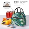 thumbnail image 6 of Goofa Peacock And Flowers Pattern Lunch Bag ,Insulated Lunch Box, Small Leakproof Cooler Food Lunch Containers Reusable High Capacity Lunch Tote Bags, 6 of 8