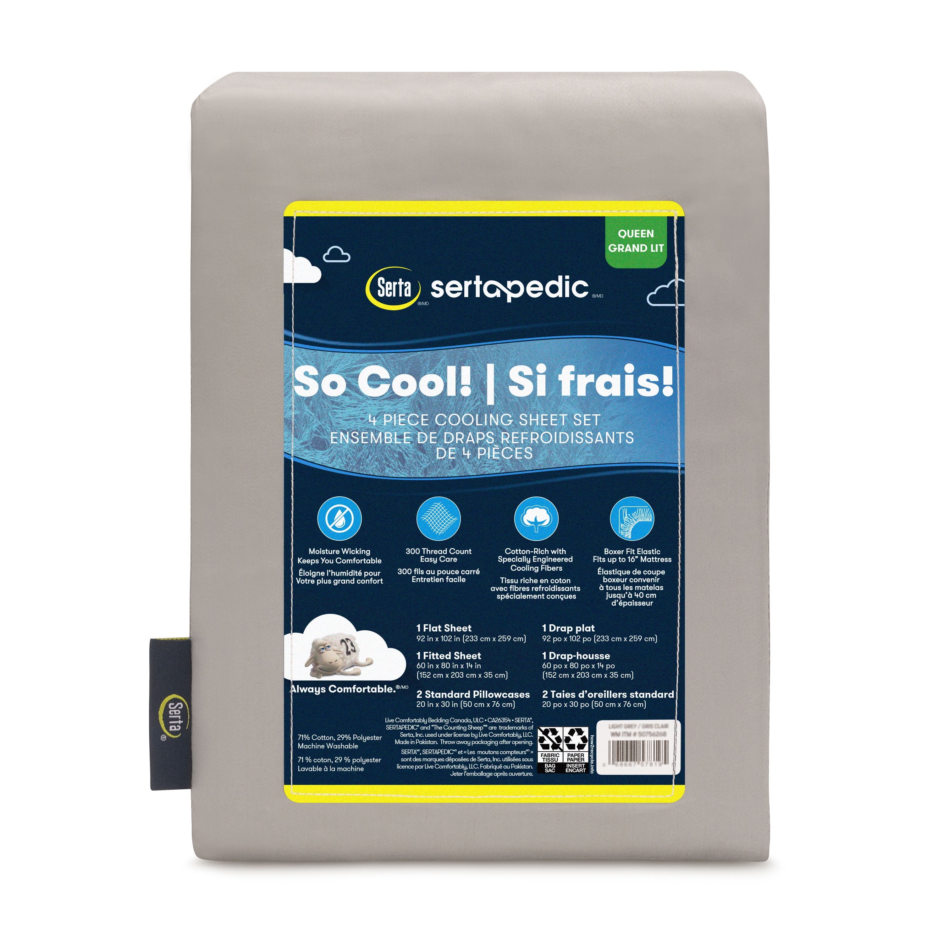 Sertapedic So Cool! 4pc Cooling Sheet Set, Sertapedic Cooling 4pc Sheet Set