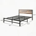 thumbnail image 3 of Rustic Vintage Wood Bed Frame, 450lb Capacity & Noise-Free|Queen Size & Industrial Style, 3 of 9