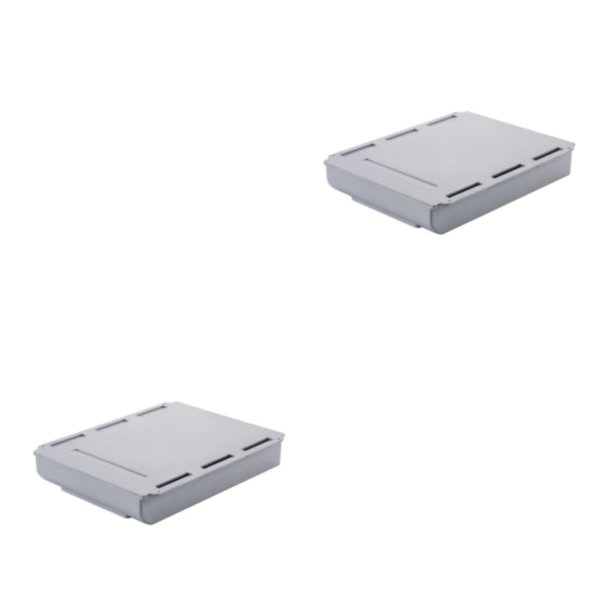 Injueey Caja de almacenamiento multifuncional de plástico para cajón debajo del escritorio, elegante y organizada, ahorra espacio, gris L gris L 2Conjunto