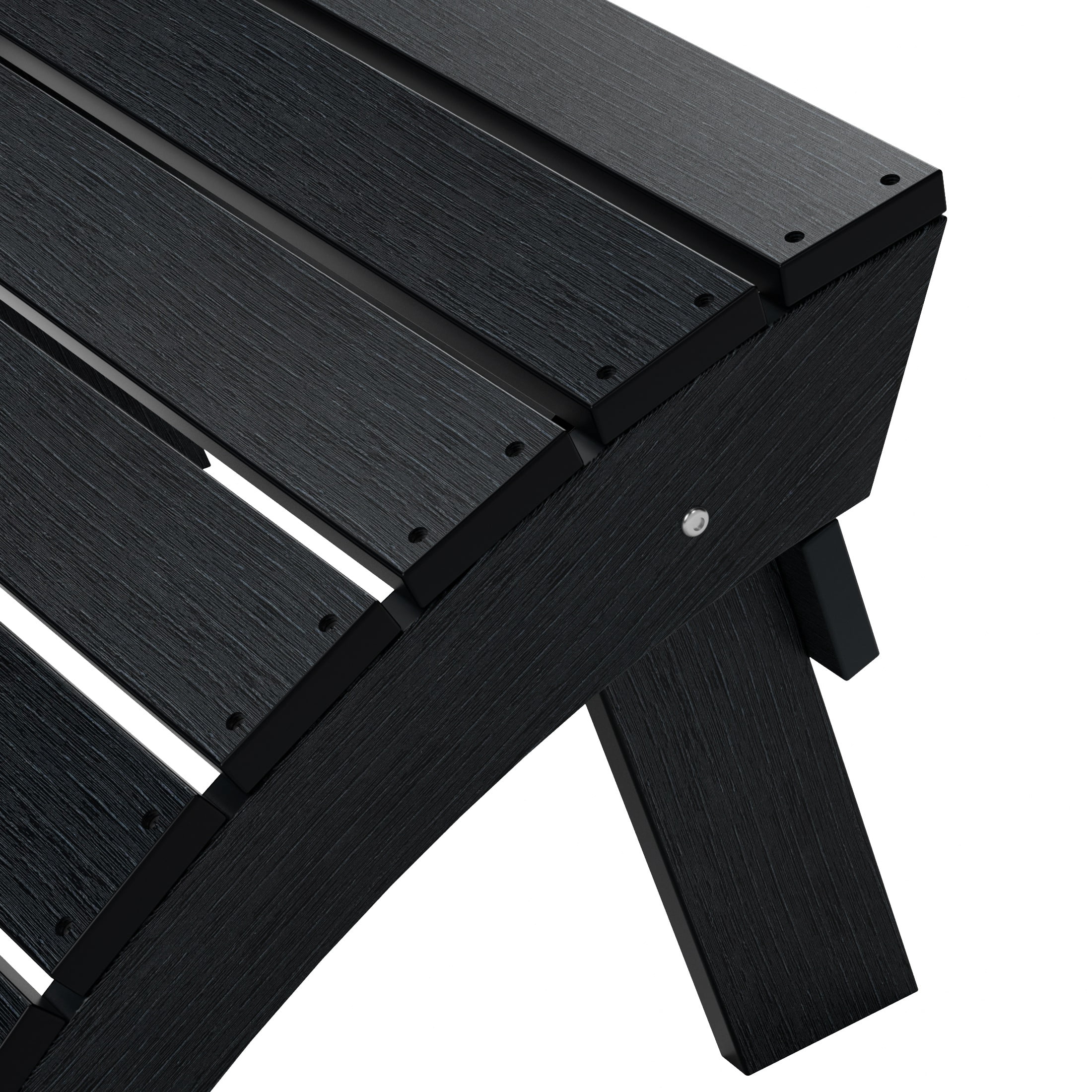Outdoor Adirondack Chair Folding Ottoman, Black
