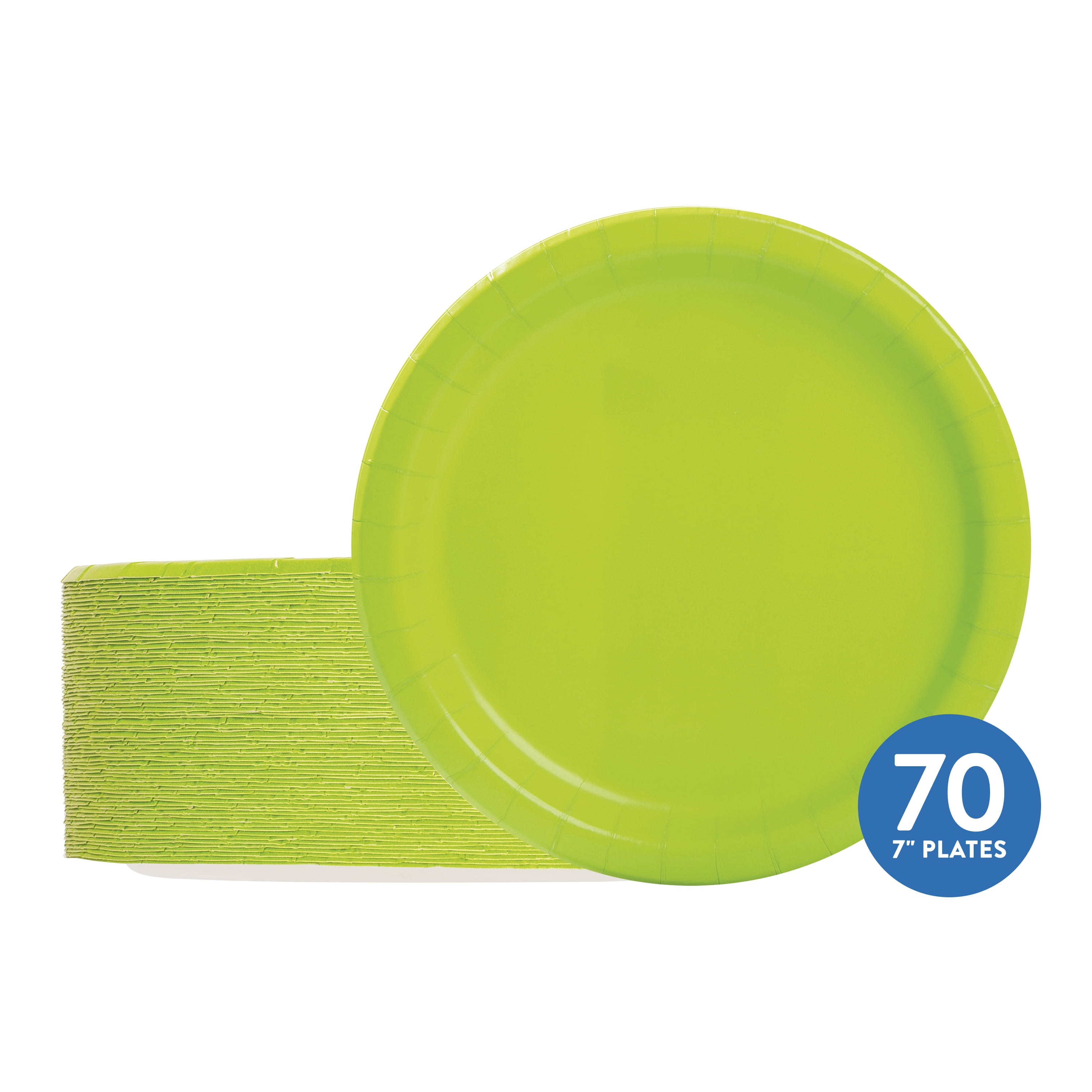 (2 pack) 70CT 7IN Green Paper Dessert Plates by Way To Celebrate