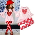 thumbnail image 2 of Angala Valentine's Day Day Trousers Cute Girls Long Valentine's Sleeve Fashionable Set Top Baby Girls Outfits&Set Cozy Stylish Boys Girls Outfits 100, 2 of 4