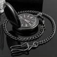 thumbnail image 4 of Reloj de bolsillo para hombre y mujer, de cuarzo, con esfera digital y superficie lisa, regalo de Navidad, color negro, reloj de bolsillo retro de cuarzo de dos caras, con tapa, 4 of 5