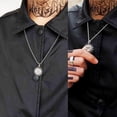thumbnail image 2 of Hip Hop Alloy Necklace Retro Sun Smiling Face Round Pendant Sweater Chain Long Charm Neck Chain Jewelry, 2 of 6
