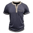 thumbnail image 4 of Summer Shirts for Men Navy Plus Size Casual Sport Short Sleeve Raglan Sleeve Crew Neck Solid Color T Shirt S-3XL Men’s Clothes under $10, 4 of 6