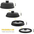 thumbnail image 5 of Microwave Splatter Cover Glass Cover Splatter Guard Lid with Collapsible Silicone for Food Cover Plate Cover 10.5 inch, Black, 5 of 8