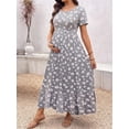 thumbnail image 3 of Beaisland Women's Maternity Dress Short Sleeve Pleated Flowing Pregnancy Beach Dresses, 3 of 6