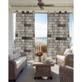 thumbnail image 3 of Beige Brown Marble Blackout Curtains for Bedroom - 84 Inch Long Light Blocking 2 Panels Set, Simple Vintage Brick Stone Wall Thermal Insulated Living Room Drapes Grommet Window Curtains 52"x84", 3 of 8