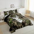 thumbnail image 3 of Feelyou Rustic Deer Print Queen Comforter Set, Branches Plant Botanical Bedding Sets, Green Lodge Cabin Reversible Bedding Comforter Set, Microfiber Bedroom Decor, 3 Pieces, 3 of 8