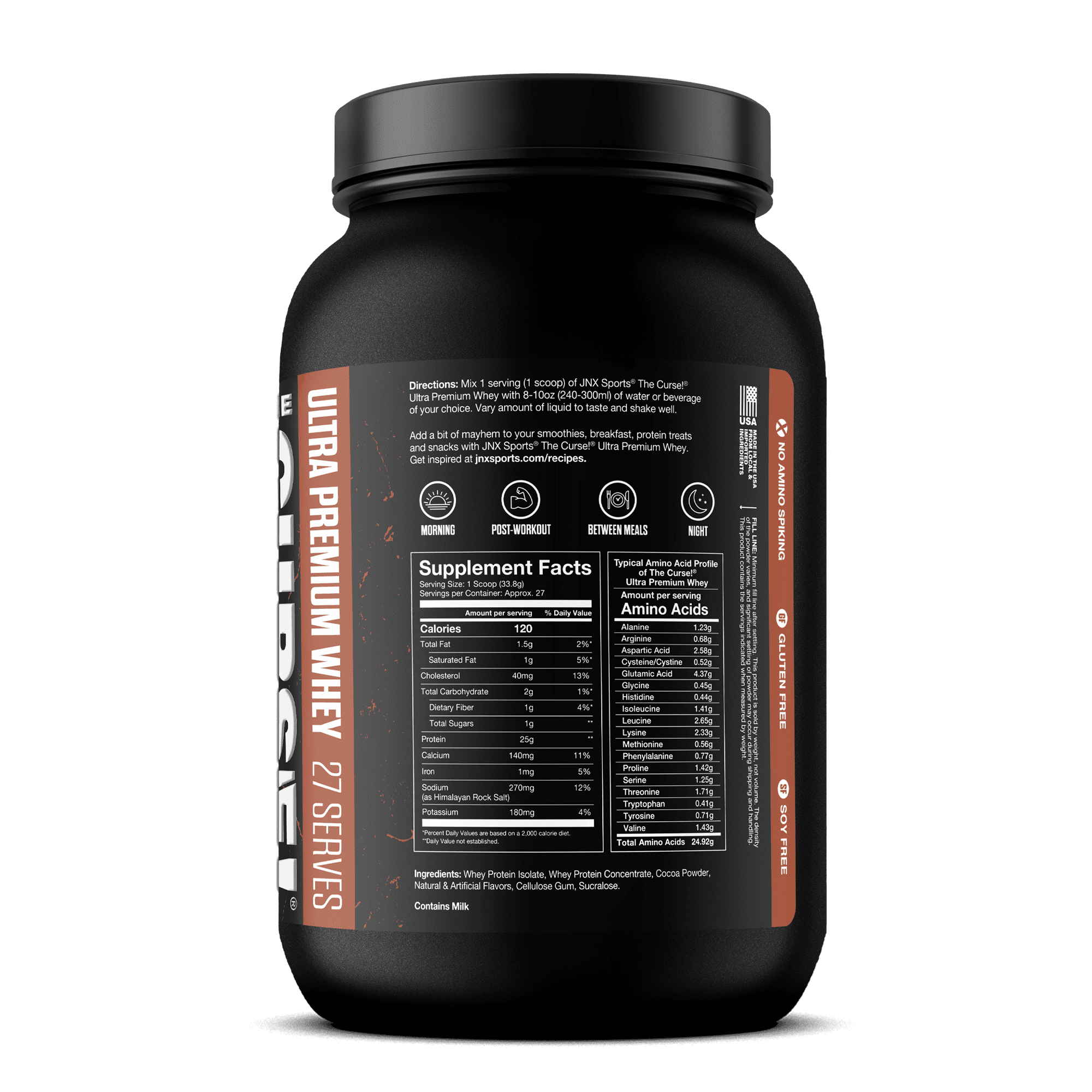 JNX Sports® The Curse! Ultra Premium Whey Protein Powder Double Chocolate, Whey Protein Isolate Blend, 25g Protein per Serving, 2 lb