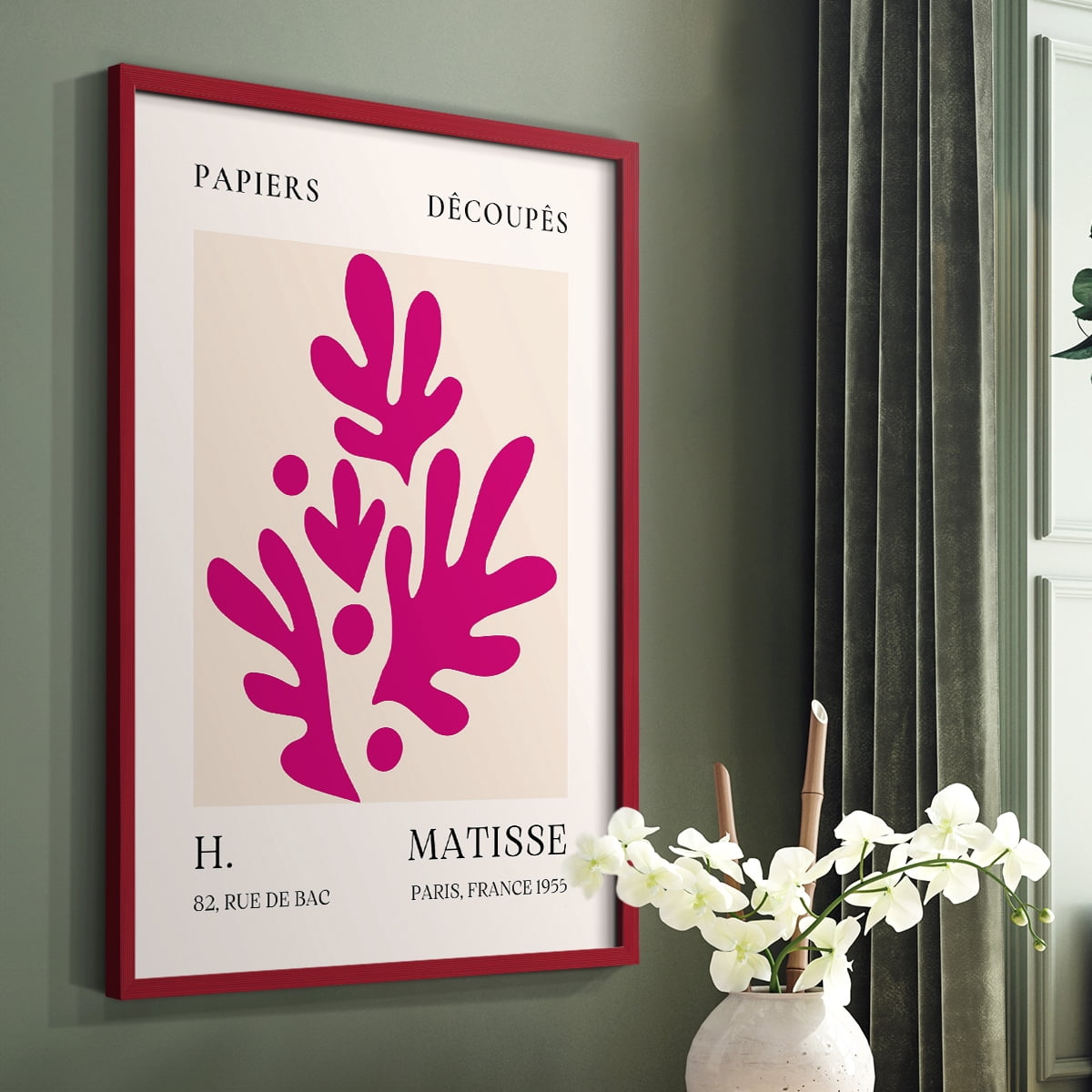 Matisse CLXIII Framed Print in Red Solid Wood 8 x 10 Framed Print