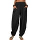 thumbnail image 5 of Women's Casual Cotton Linen Pants Elastic Waistband Beach Yoga Baggy Trousers, 5 of 5