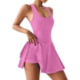 thumbnail image 2 of Letdown Athletic Dress for Women Solid Color Mini U Neck Sleeveless Built in Shorts with Pockets Tennis Go|f Graduation, 2 of 6