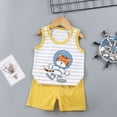 thumbnail image 2 of Quealent Toddler Baby Boy Clothes 6 12 18 24 Month 2T 3T Summer Outfits Sleeveless Tank Vest T-Shirt + Casual Shorts Set (Yellow, 4-5 Years), 2 of 9