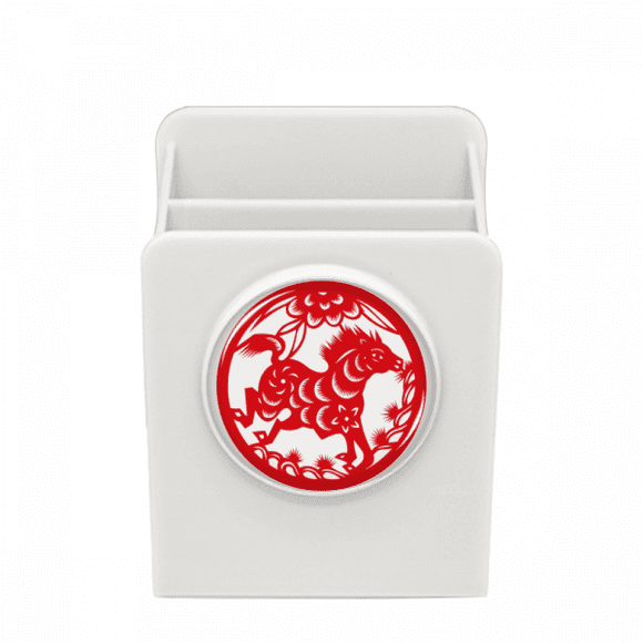 Paper-cut Horse Animal China Zodiac Art Desk Pencil Holder Cup Pen Organizer
