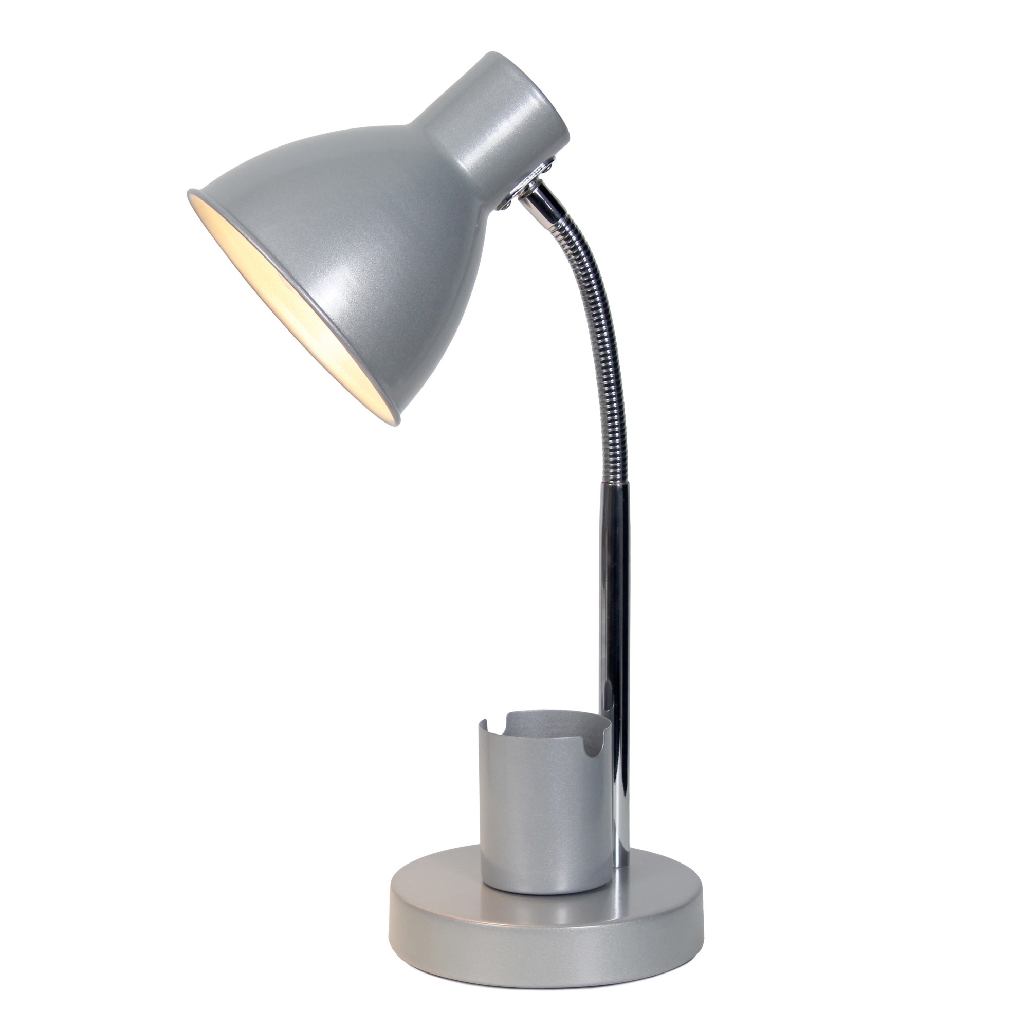 Mod Lighting and Decor Gooseneck Desk Lamp with Adjustment Shade - 16.25" - Silver