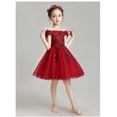 thumbnail image 3 of Off Shoulder Embroidery Flower Wedding Girl Dress Princess Party Events Ball Gowns Kids Girl Dress First Communion Clothes, 3 of 7