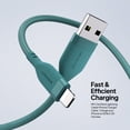 thumbnail image 3 of Powertek Ultra 6ft USB-A to Lightning Cable, Teal, Silicone with PVC Mesh Jacket, Steady Data Transfer, MFi Certified Charging Cable, 3 of 6