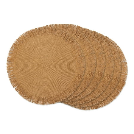 

DII Natural Fringe Woven Polyester Round Placemat (Set of 6) 15 Round