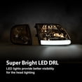 thumbnail image 3 of PIT66 LED Strip Headlights / Corner Parking Light Fit For 97-04 Ford Expedition Chrome Headlamp, 3 of 9