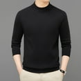 thumbnail image 2 of SERTG Men's Fashion High Neck Sweater Fall Winter Casual Solid Color Thermal Warm Knitted Pullover Top Men's Sweaters(Black,4XL), 2 of 5