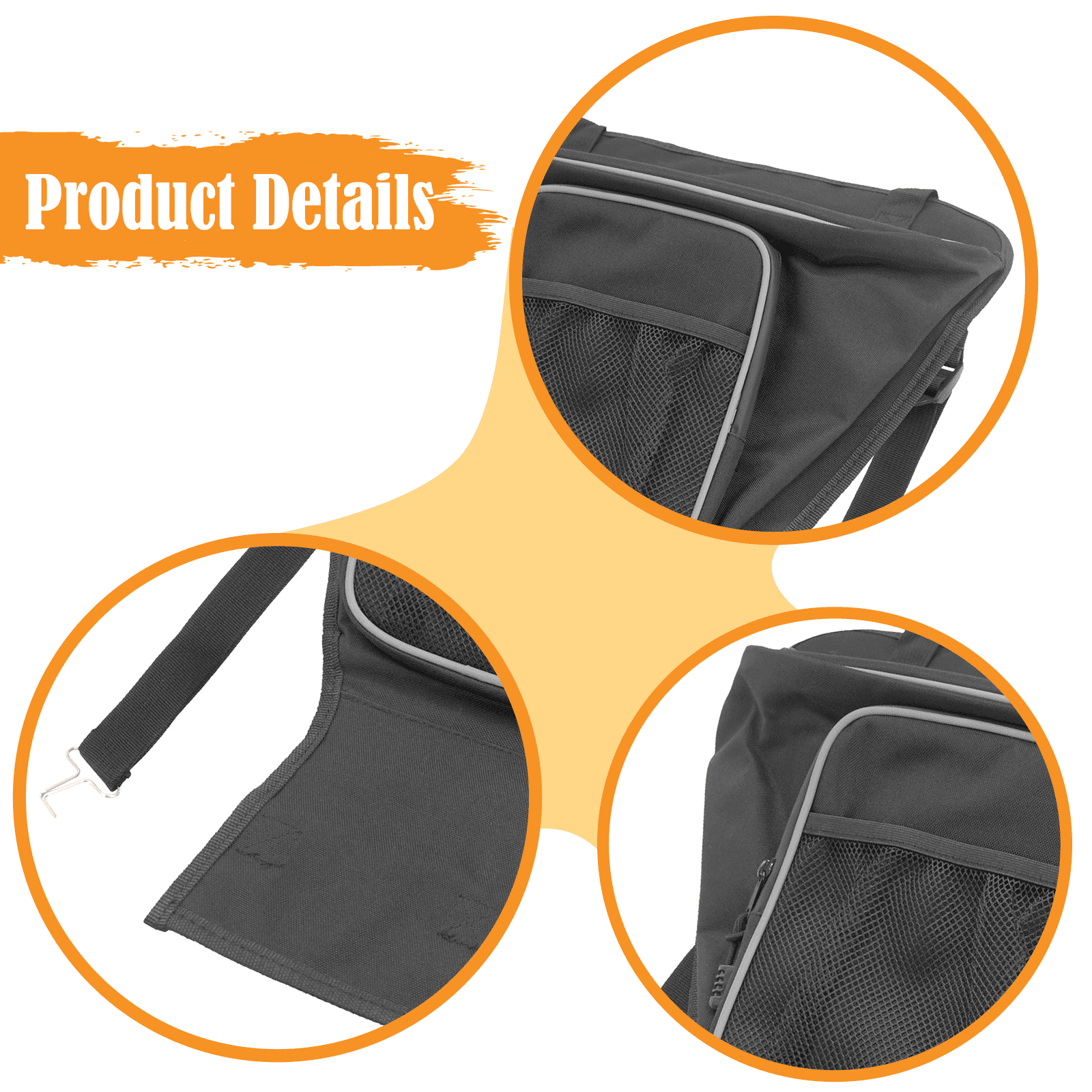 DimyFew UTV Center Seat Storage Compartment, Vehicle Bag, High Density Accessory for RZR