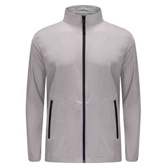 Xysaqa Men's Stand Collar Softshell Jackets Slim Fitted Windproof Warm Lightweight Jacket Mens Outdoor Sports Jackets Casual Windbreaker with Zipper Pockets Khaki