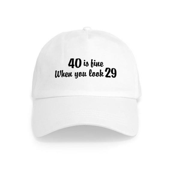 CafePress - 40 Is Fine When You Look 29 Cap - Adjustable 100% Brushed Unisex Casual Cotton Baseball Cap, Beige, 1