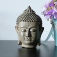 thumbnail image 3 of Buddha Head Statue Figurine Fengshui Porch Office Desktop Decorative Ornament Indoor/outdoor Meditating Sculpture, 3 of 5