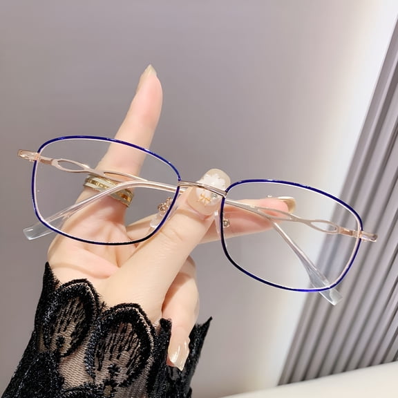 GJX Women Rectangular Blue Light Blocking Reading Glasses 2.00 Men Metal Blue Presbyopic Glasses Readers 2.0 Blue Light Readers for Women