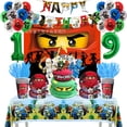 thumbnail image 2 of KAYOU-Globos Ninja de dibujos animados para niños, vajilla desechable, vasos, platos, servilletas, fondo, suministros para fiestas de cumpleaños, 2 of 5