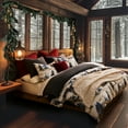 thumbnail image 4 of Paseo Road Acadia 3 Piece Duvet Cover Set with Pillow Shams, Pine Trees Print Cabin Bedding Set, King, 4 of 10