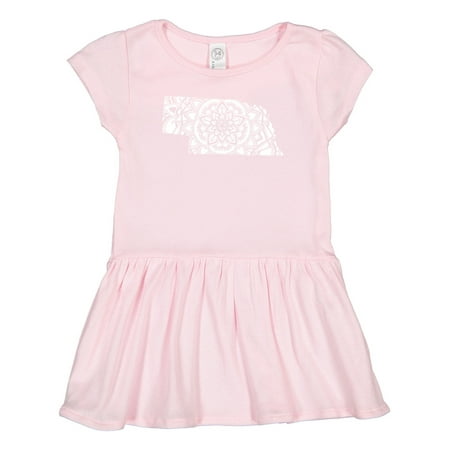 

Inktastic Nebraska Silhouette Mandala Gift Toddler Girl Dress