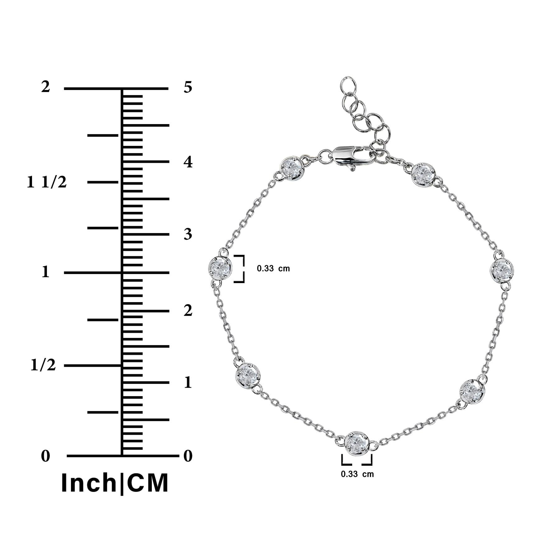 JeenMata 1 Carat Lab Grown Diamond Bezel Station Bracelets - Elegant Gift Jewelry Bracelet in 18K White Gold Plating Gift for Women, Girlfriend